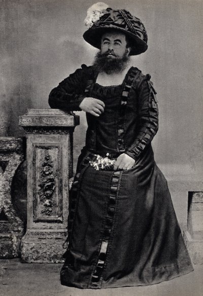 Les Monsters, la mujer con barba. Fotografía, finales del siglo XIX, París. Coll. Selva. de Unknown photographer