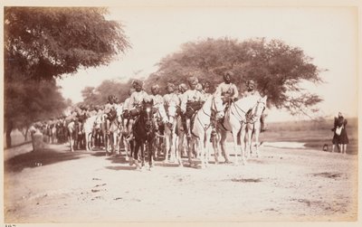 Contingente de Caballería Nativa de Nabha en el Campamento de Ejercicios de Delhi de Unknown photographer