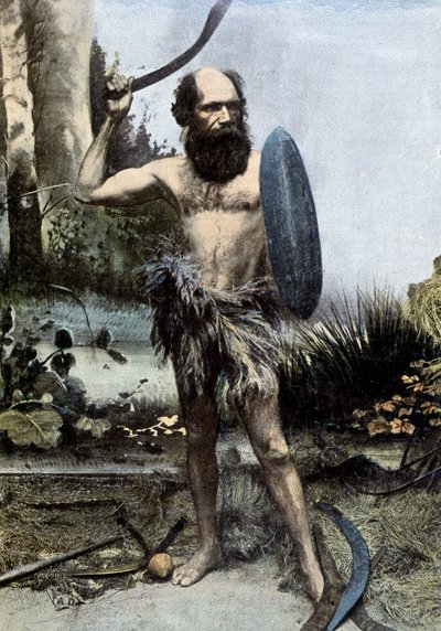 Arma nativa australiana de un boomerang - autochrome de Unknown photographer