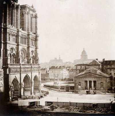 Notre Dame de París y la plaza, finales del siglo XIX de Unknown photographer