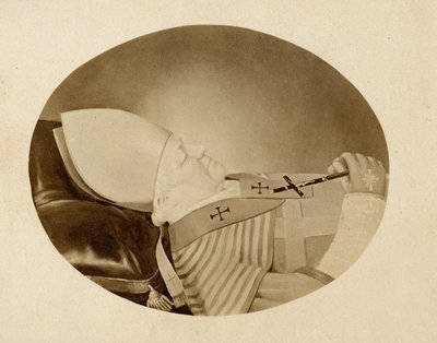 Papa Pío IX (1792-1878) en su lecho de muerte en 1878 - Papa Pío IX en su lecho de muerte de Unknown photographer