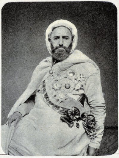 Retrato de Abd-el-Kader en 1875 - fotografía de Unknown photographer