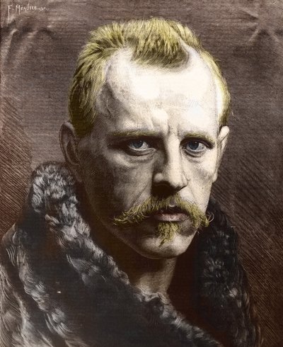 Retrato de Fridtjof Nansen (1861-1930) (grabado) de Unknown photographer