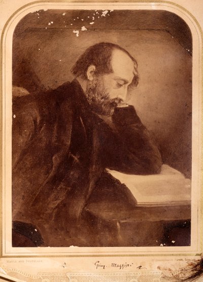 Retrato de Giuseppe Mazzini, con autógrafo de Unknown photographer