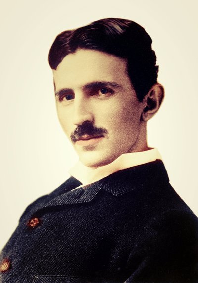 Retrato de Nikola Tesla (1856-1943) - Ingeniero, físico e inventor serbio nacido en Croacia de Unknown photographer