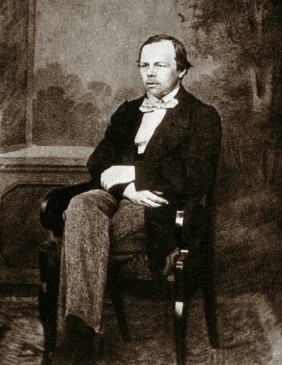 Retrato del escritor ruso Fedor Dostoievski (Dostoevsky) (1821-1881). Fotografía del siglo XIX de Unknown photographer