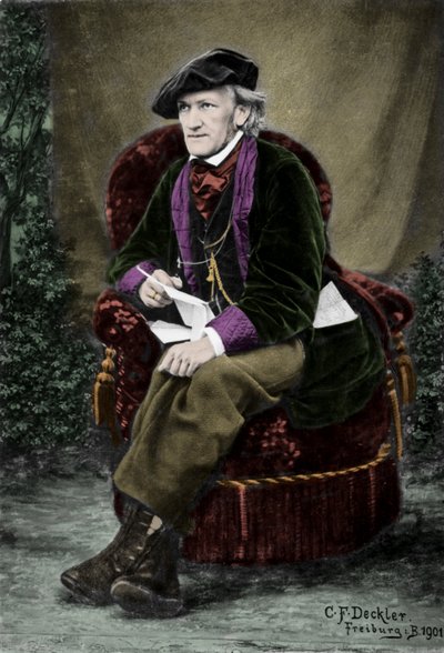 Retrato del compositor Richard Wagner (1813-1883) en la Villa Tribschen en Lucerna, Suiza. de Unknown photographer