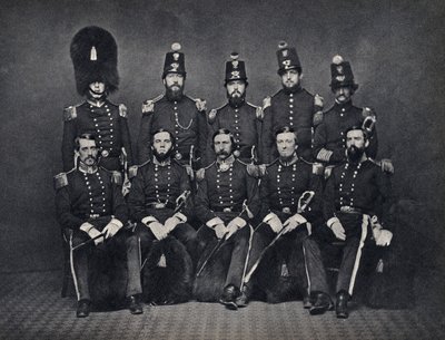 Retrato de los oficiales de la Guardia Nacional Belga de Unknown photographer