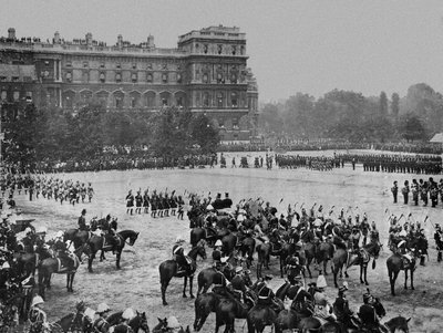 Revisión del contingente del ejército indio, desfile de la Guardia de Caballería, junio de 1897 de Unknown