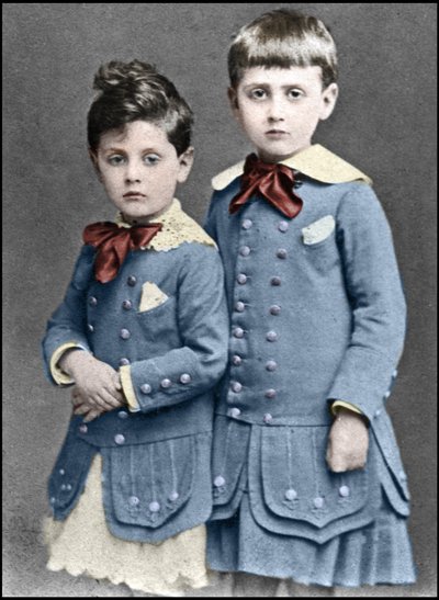 Robert y Marcel Proust niños en 1877 de Unknown photographer