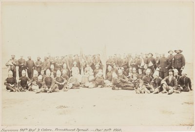 Supervivientes del 94º Regimiento y Colores, Bronkhurst Spruit. - 20 de diciembre de 1880, Pretoria, Guerra del Transvaal (1880-1881), 5 de abril de 1881 de Unknown photographer