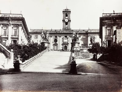 Vista del Campidoglio con el Palacio Senatorio, Roma de Unknown photographer