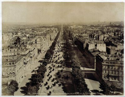 Vista de los Campos Elíseos desde el Arco de Triunfo, s.d. finales del siglo XIX de Unknown photographer