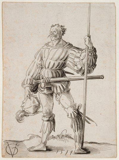 Soldado con lanza, 1514 de Urs Graf