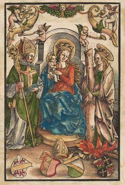 La Madonna con San Ulrico y Santa Afra [recto], c. 1511 de Urs Graf