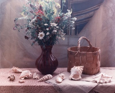 Naturaleza muerta con flores silvestres y conchas marinas de UstinaGreen