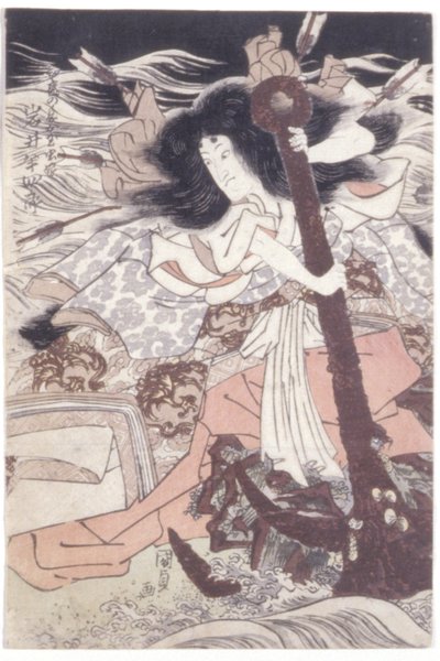 Iwai Hanshiro V como el fantasma de la hija de Taira No Tomomori, Tamamushi (xilografía en color) de Utagawa (1786 1865) Kunisada