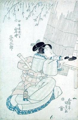 Iwai Kumesaturo como Date Otsura, una chica de casa de té de Utagawa Kunisada