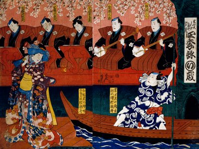 Shiki no Nagame Maru-ni-I no Toshi, actor Toshi, escena de Las Cuatro Estaciones de Utagawa Kunisada