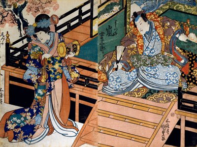 Shiki no Nagame Maru-ni-I no Toshi, actor Toshi, escena de Las Cuatro Estaciones de Utagawa Kunisada