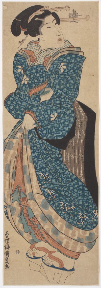 Mujer de pie de Utagawa (1786 1865) Kunisada