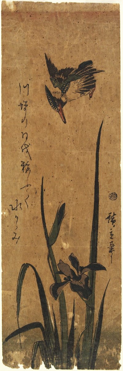 (Iris y martín pescador), 1830-1858 de Utagawa Hiroshige