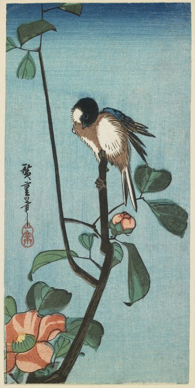 (Carbonero en Camelia), 1830-1858 de Utagawa Hiroshige