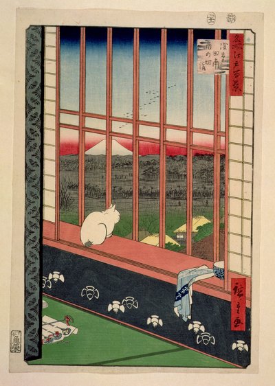 Campos de Arroz de Asakusa Durante el Festival del Gallo, c.1857 de Utagawa Hiroshige