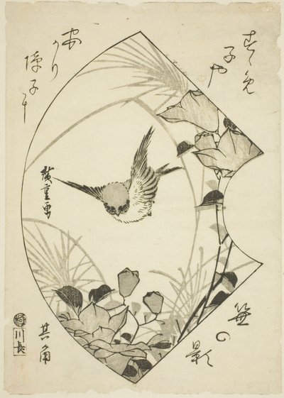 Flor de otoño y gorrión de Utagawa Hiroshige