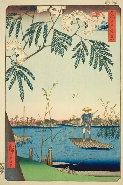 Río Ayase y Kanegafuchi, de la serie "Cien Vistas Famosas de Edo" de Utagawa Hiroshige