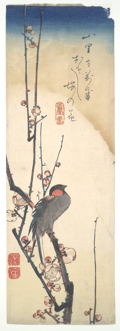 pájaro y ciruelo de Utagawa Hiroshige