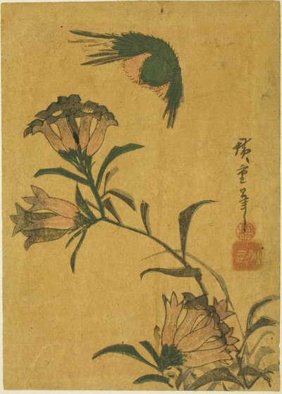 Pájaro y genciana de Utagawa Hiroshige