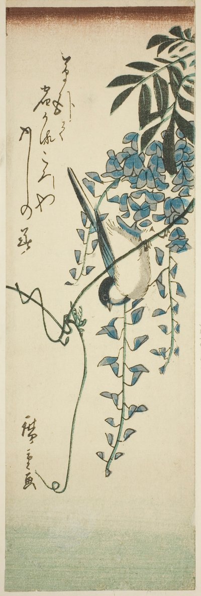 Pájaro y glicinia de Utagawa Hiroshige