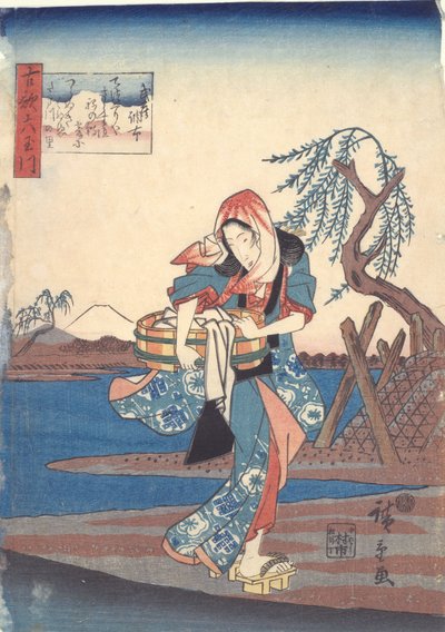 Chōfu en la provincia de Musashi, de la serie Seis ríos joya en poemas antiguos de Utagawa Hiroshige