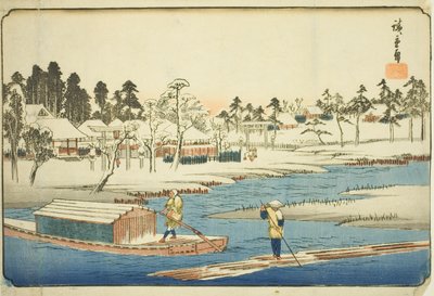 Clima despejado después de la nieve en Massaki (Massaki yukibare no zu), de la serie "Lugares Famosos de la Capital del Este (Toto meisho)" de Utagawa Hiroshige