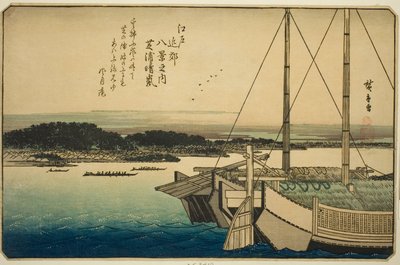 Clima despejado en Shibaura, de la serie "Ocho vistas en los alrededores de Edo" de Utagawa Hiroshige