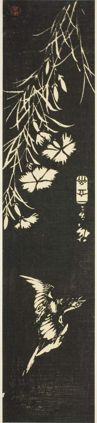 Cuco y rosas de Utagawa Hiroshige