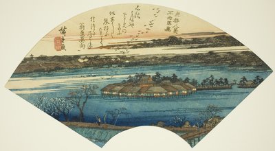 Gansos descendiendo en el estanque Shinobazu (Shinobazu rakugan), de la serie "Ocho vistas de la capital oriental (Toto hakkei)" de Utagawa Hiroshige