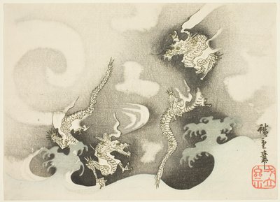 Dragones entre nubes de Utagawa Hiroshige