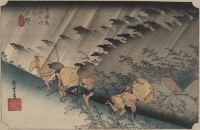 Lluvia torrencial en Shono, de la serie Cincuenta y tres estaciones del Tokaido de Utagawa Hiroshige