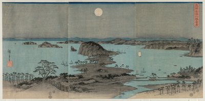 Ocho vistas de Kanazawa por la noche de Utagawa Hiroshige