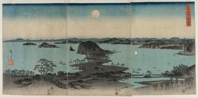 Ocho vistas de Kanazawa de noche de Utagawa Hiroshige