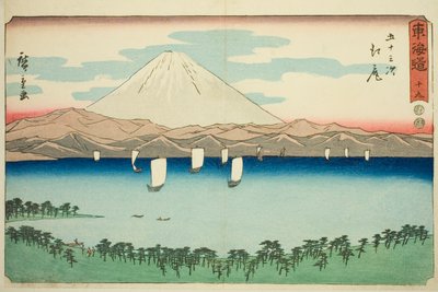 Ejiri—No. 19, de la serie "Cincuenta y Tres Estaciones del Tokaido (Tokaido gojusan tsugi)" de Utagawa Hiroshige