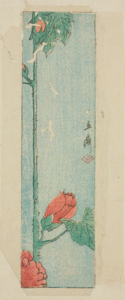Sobre con hibisco de Utagawa Hiroshige