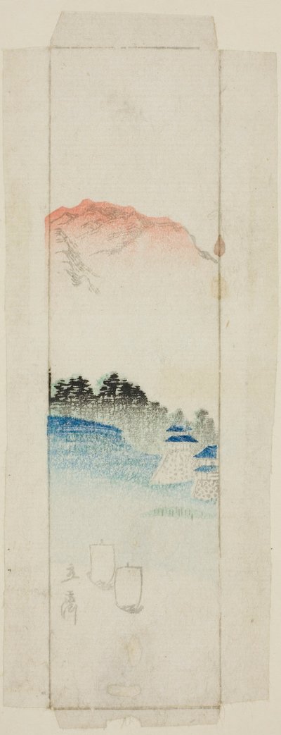 Sobre con paisaje de Utagawa Hiroshige