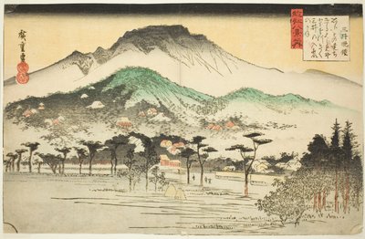 Campana vespertina en el Templo Mii (Mii bansho), de la serie "Ocho vistas de Omi (Omi hakkei no uchi)" de Utagawa Hiroshige