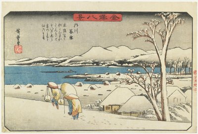 Nieve vespertina en Uchikawa de Utagawa Hiroshige