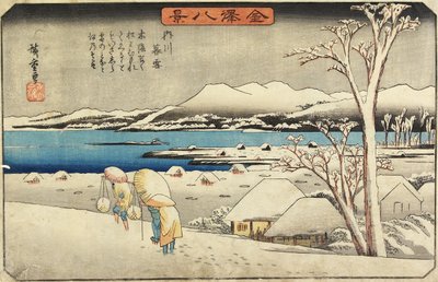 Nieve Vespertina en Uchikawa, c. 1835-1836 de Utagawa Hiroshige