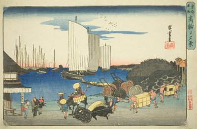 Vista nocturna de Takanawa, de la serie "Lugares famosos en la capital oriental (Toto meisho)" de Utagawa Hiroshige