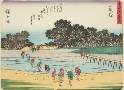 Fujieda, de la serie "Cincuenta y Tres Estaciones del Tokaido" de Utagawa Hiroshige